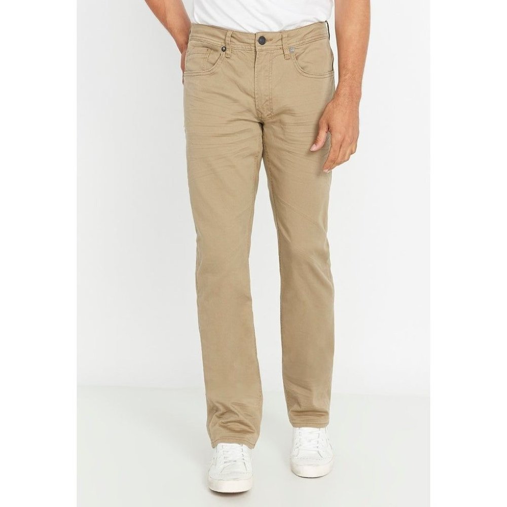 Buffalo David Bitton Mens 32X34 Tan Six-x Slim Fit Straight Stretch Jeans